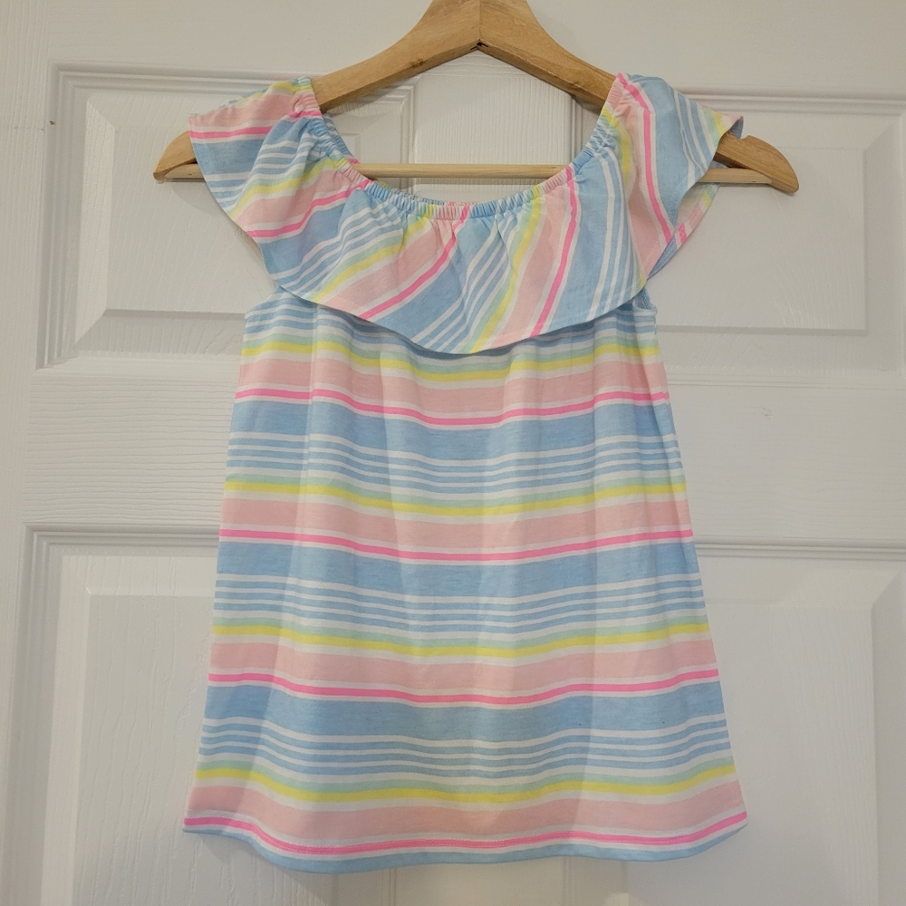 Striped Sleeveless Girls Top, Size 7